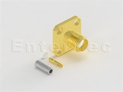  SMA(F) S/T Jack With Panel 4-Hole SQ. Flange For 1.13mm                                                                                                                                                                                                                                                                                                                                                                                                                                                                                                                                                                                                                                                                                                                                                                         