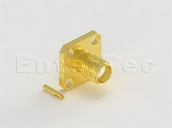  SMA(F) S/T Jack With Panel 4-Hole SQ. Flange For .085 Semi-Rigid/Flexible/RG-405                                                                                                                                                                                                                                                                                                                                                                                                                                                                                                                                                                                                                                                                                                                                                