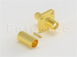  SMA(F) S/T Jack With Panel 4-Hole SQ. Flange For RG-141/303/LMR-195                                                                                                                                                                                                                                                                                                                                                                                                                                                                                                                                                                                                                                                                                                                                                             