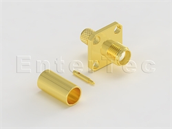  SMA(F) S/T R/P Jack With Panel 4-Hole SQ. Flange For RG-141/303/LMR-195                                                                                                                                                                                                                                                                                                                                                                                                                                                                                                                                                                                                                                                                                                                                                         