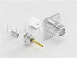  N(F) S/T Jack Clamp With Panel 4-Hole SQ Flange For RG-174/316                                                                                                                                                                                                                                                                                                                                                                                                                                                                                                                                                                                                                                                                                                                                                                  