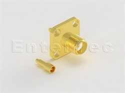  SMA(F) S/T Jack With Panel 4-Hole SQ. Flange For 1.13/1.32mm                                                                                                                                                                                                                                                                                                                                                                                                                                                                                                                                                                                                                                                                                                                                                                    