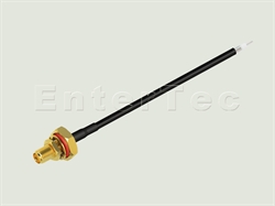  SMA(F) S/T Bulkhead Jack With O-Ring / RG-174 / Strip & Tin , L=100mm                                                                                                                                                                                                                                                                                                                                                                                                                                                                                                                                                                                                                                                                                                                                                           