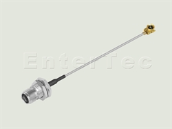  TNC(F) S/T Bulkhead Jack With O-Ring / 1.32mm / IPEX , L=150mm                                                                                                                                                                                                                                                                                                                                                                                                                                                                                                                                                                                                                                                                                                                                                                  