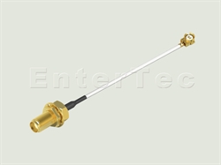  SMA(F) S/T Bulkhead Jack / 0.81mm / IPEX 0.81(2.0H) , L=80mm                                                                                                                                                                                                                                                                                                                                                                                                                                                                                                                                                                                                                                                                                                                                                                    