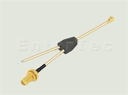 IPEX-SMA(F) S/T R/P Bulkhead Jack-Strip&Tin / RG-178 , L=30-120-120mm(Y Cable Assembly)                                                                                                                                                                                                                                                                                                                                                                                                                                                                                                                                                                                                                                                                                                                                         