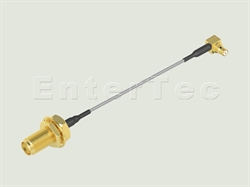  SMP(F Contact) R/A Plug / 1.37mm / SMA(F) S/T Bulkhead Jack , L=100mm                                                                                                                                                                                                                                                                                                                                                                                                                                                                                                                                                                                                                                                                                                                                                           