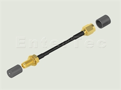  SMA(F) S/T Bulkhead Jack+Connector Cap / RG-58 / SMA(M) S/T Plug+Connector Cap , L=3000mm                                                                                                                                                                                                                                                                                                                                                                                                                                                                                                                                                                                                                                                                                                                                       