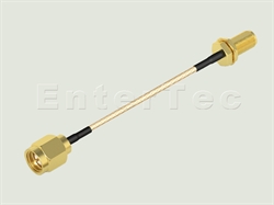  SMA(M) S/T Plug / RG-178 / SMA(F) S/T Bulkhead Jack , L=450mm                                                                                                                                                                                                                                                                                                                                                                                                                                                                                                                                                                                                                                                                                                                                                                   