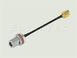  N(F) S/T Bulkhead Jack With O-Ring / RG-316 / SMA(M) S/T Plug , L=100mm                                                                                                                                                                                                                                                                                                                                                                                                                                                                                                                                                                                                                                                                                                                                                         