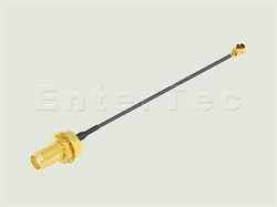  SMA(F) S/T R/P Bulkhead Jack / 1.13mm / IPEX , L=240mm                                                                                                                                                                                                                                                                                                                                                                                                                                                                                                                                                                                                                                                                                                                                                                          