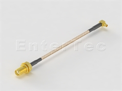  SMA(F) S/T Bulkhead Jack / RG-316 / MMCX(M）R/A Plug , L=100mm                                                                                                                                                                                                                                                                                                                                                                                                                                                                                                                                                                                                                                                                                                                                                                   
