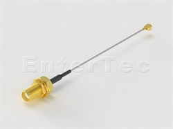  SMA(F) S/T Bulkhead Jack / 1.32mm / IPEX , L=130mm                                                                                                                                                                                                                                                                                                                                                                                                                                                                                                                                                                                                                                                                                                                                                                              