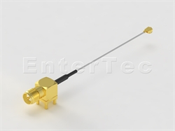  SMA(F) R/A R/P Jack For P.C.B Mount / 0.81mm / IPEX(2.5H) , L=50mm                                                                                                                                                                                                                                                                                                                                                                                                                                                                                                                                                                                                                                                                                                                                                              